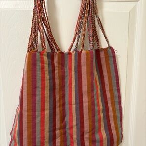 Multicolor Striped Tote Bag